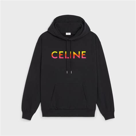 celine loose hoodie in cotton fleece 